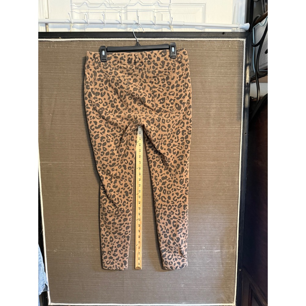 Amazon Essentials Womens Leopard Print Skinny Pull On Pants Brown Black Size L
